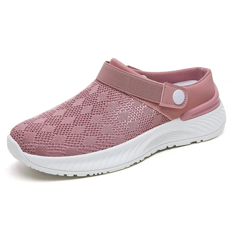 2025 Women Summer Breathable Slippers Soft Bottom Mum Shoes Mesh Solid Colour Non-slip Soft Sole Casual Sandals Zapatos Mujer