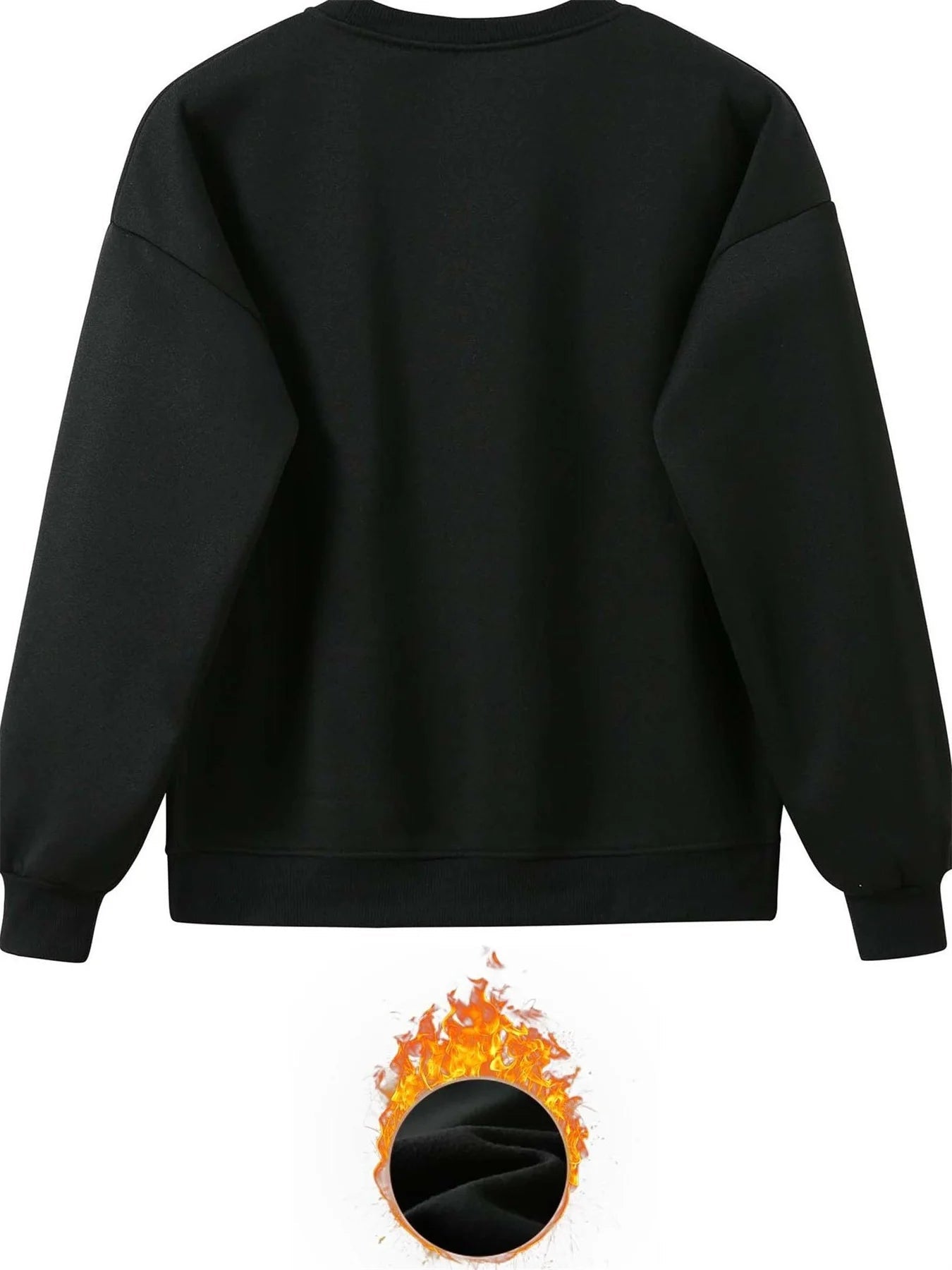 Women's Autumn/Winter Fashion and Leisure Paris Pattern Printed with Velvet Warm Thick Hoodie+Sports Pants Set SwiftNest