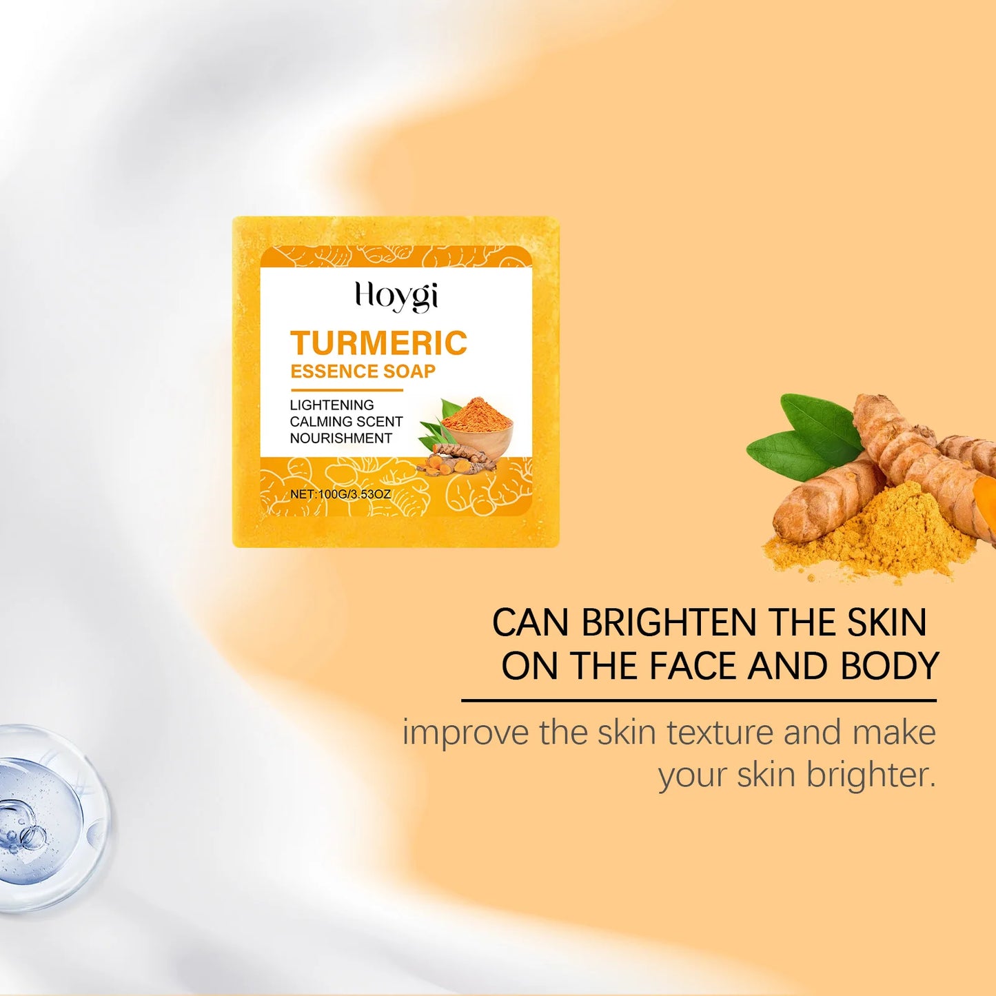 Turmeric Skincare Set Body Soap Anti Acne Dark Spot Corrector Improve Dry Skin Moisturizing Face Cream Brightening Facial Serum