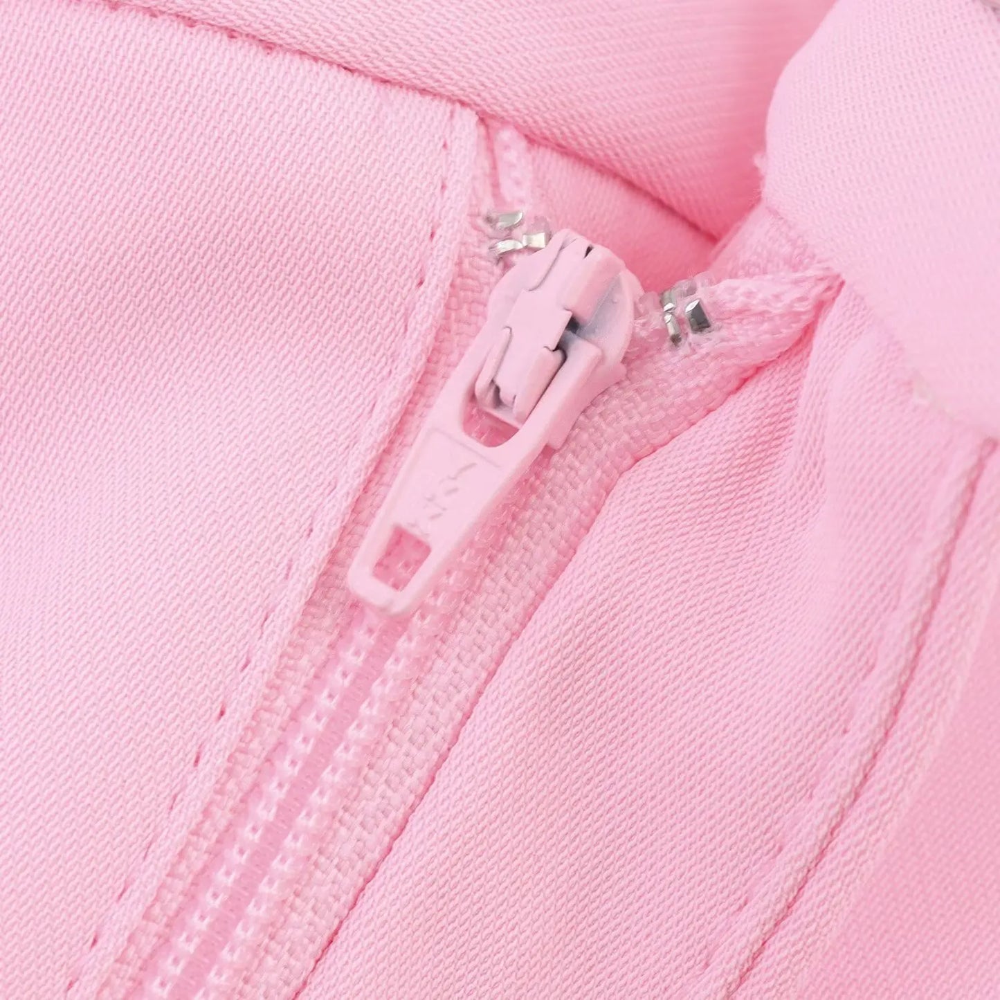 Women Fashion Pink Sets Turn-Down Collar Long Sleeves Single-Breasted Feather Blazer+High Waist Pocket Zipper Long Pants