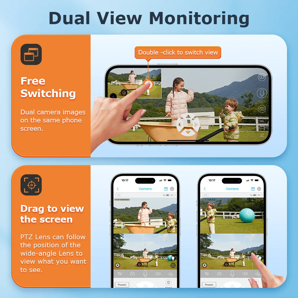 INQMEGA 8MP 4K Solar Wirelesss IP Camera With Battery Outdoor HD 4MP Dual Lens WiFi IP Camara Solar Panel CCTV Security Factroy