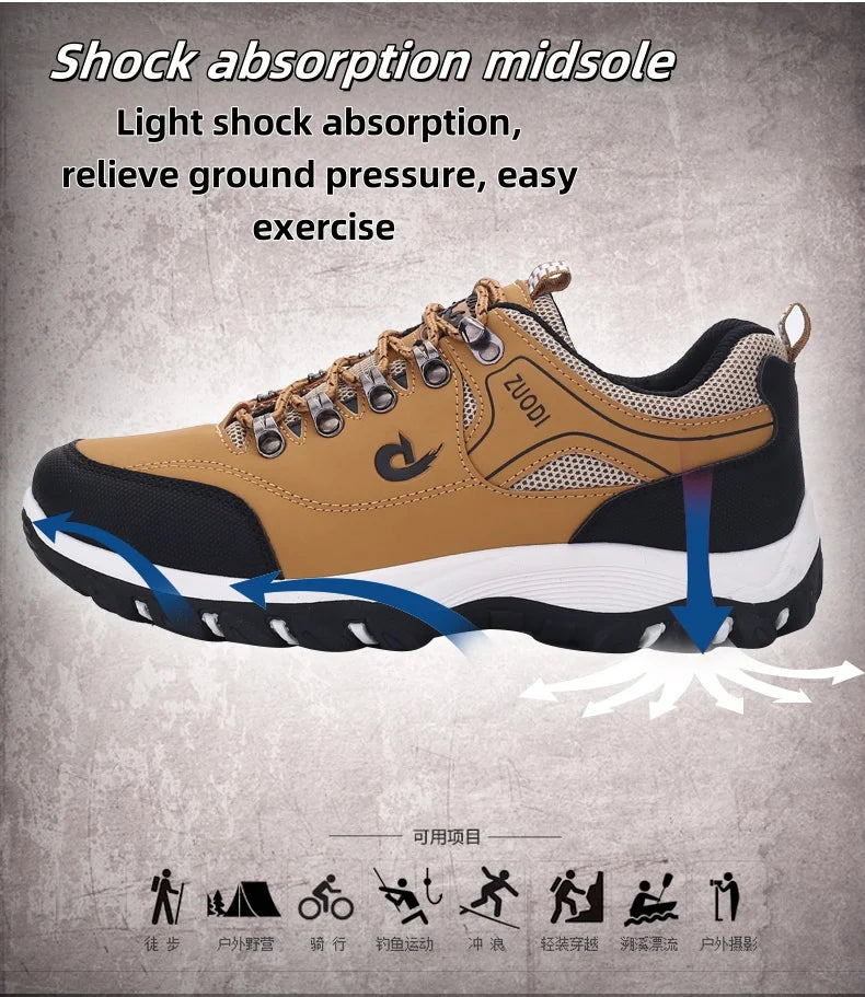 High-Quality Sports Shoes Men's Casual Shoes, Waterproof And Lightweight, Suitable For Outdoor Hiking, Mountaineering, City Work