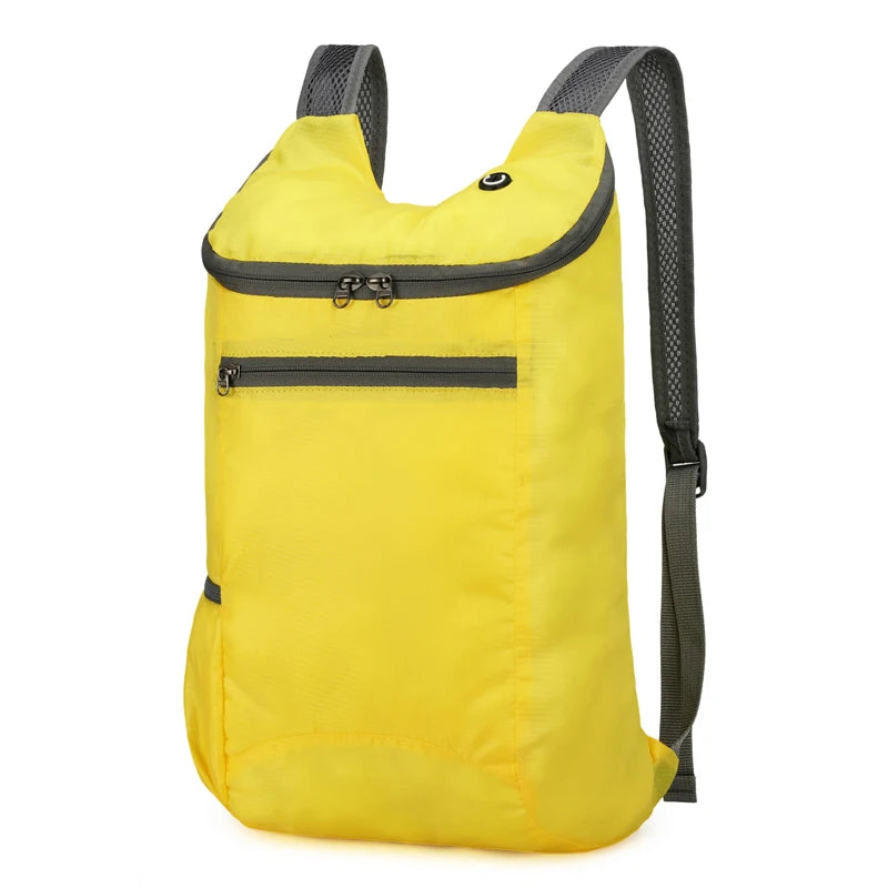 حقيبة ظهر رياضية ترفيهية خارجية، حقيبة قابلة للطي، تخزين خفيف، مقاومة للتآكل، حقيبة ظهر للمشي لمسافات طويلة وركوب الدراجات