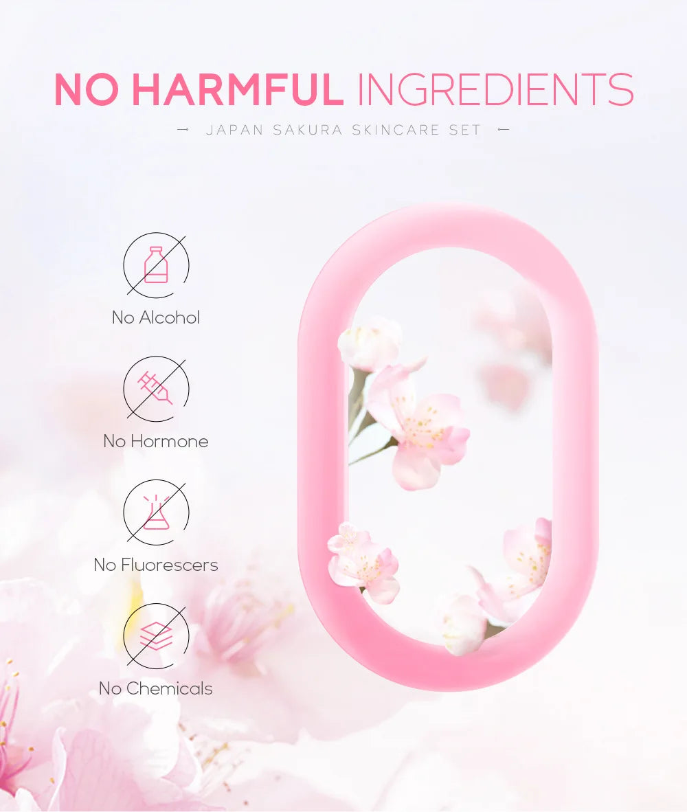 Laikou 6pcs/set Sakura Skin Care Sets Facial Cleanser Moisturizing Eye Creams Face Cream Serum Lotion Skin Care Kit