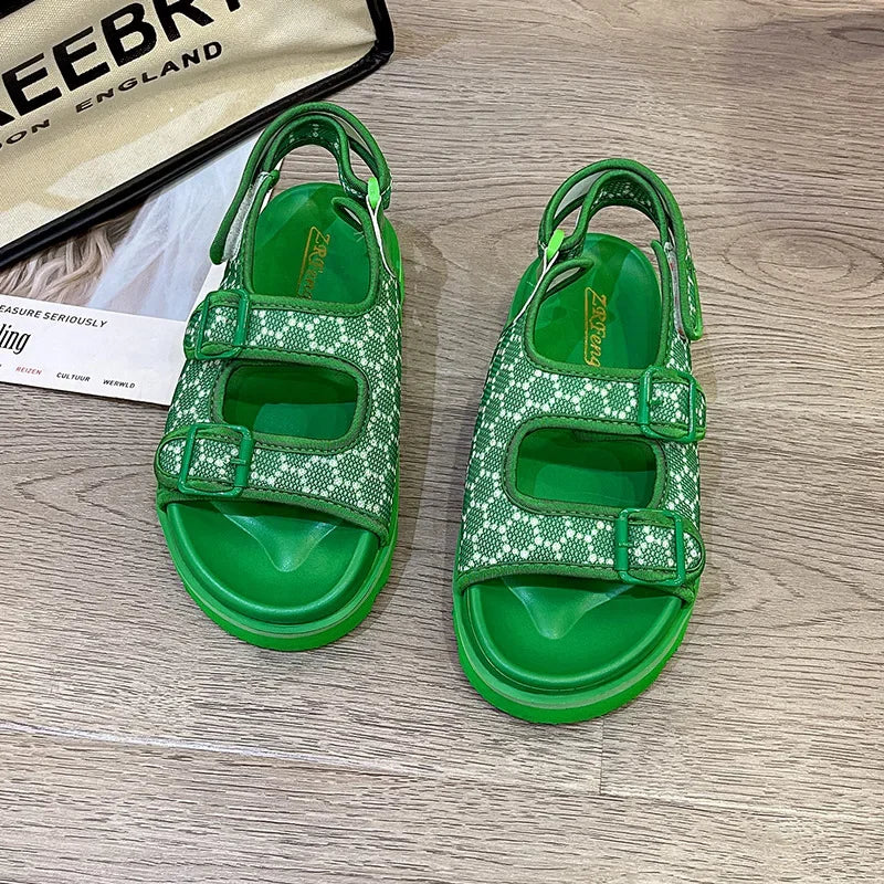 Sandal Women's Geometric Slingback Platform Sandals for The Beach Roman Sandal Platform Shoes Outdoor Beach Sandals