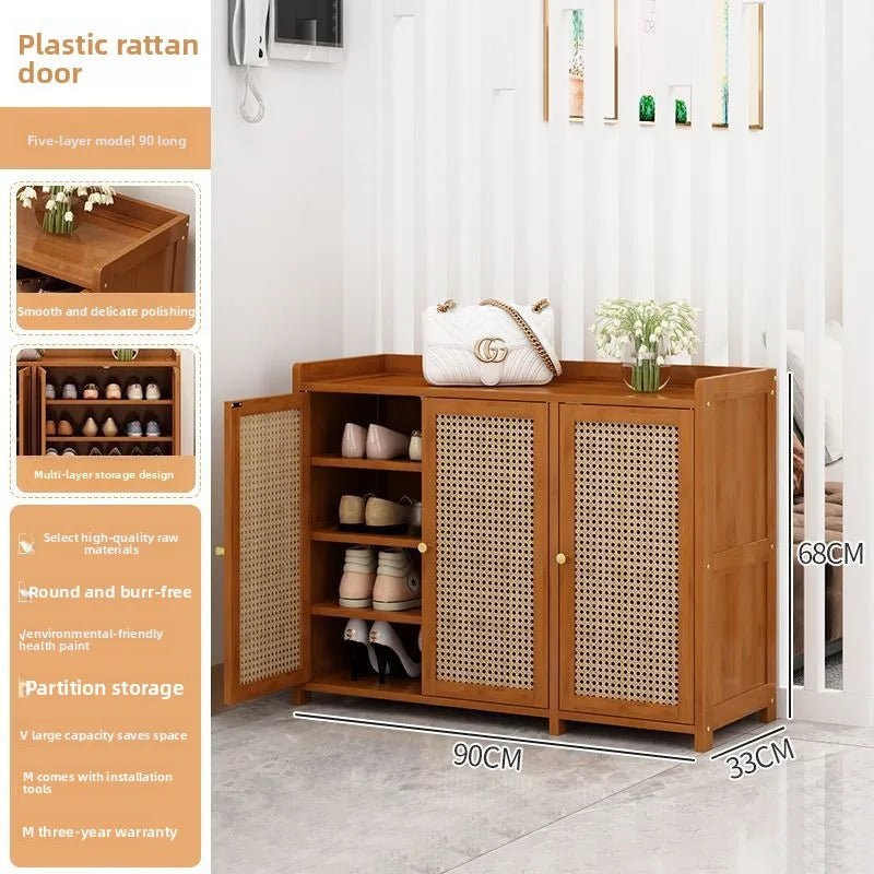 Home shoe cabinet multi-layer large-capacity shoe rack dustproof and breathable entrance storage cabinet