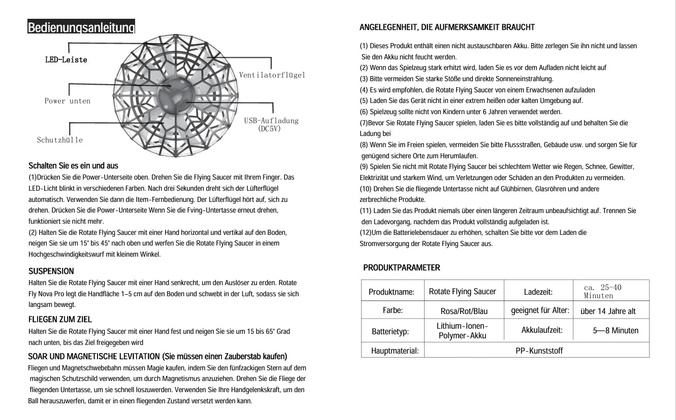 Toys For Kids Luminous Toys Flying Ball Sensing Automatic Rotation Magic Ball Children's Games Outdoor Party Toys Holiday Gifts