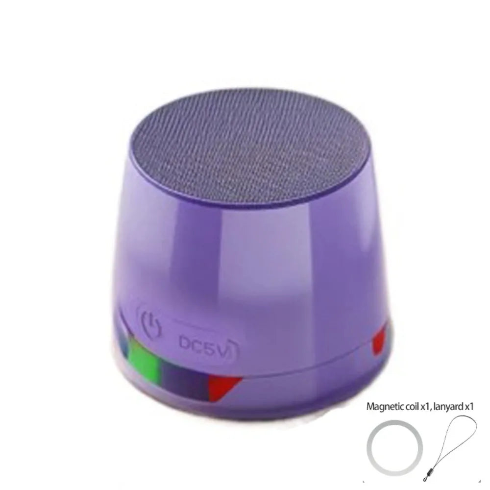 Bluetooth 5.3 Magnetic Mini Speaker Deep Bass HD Sound RGB Light Speaker Anti Lost Compact Design Portable Sound Box Outdoor Use