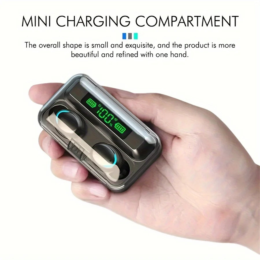 TWS F9 Earphone Bluetooth Earphones Wireless Headphones Hifi Stereo Sports Earbuds Headset Hearing Aids With Mic Handfree Game