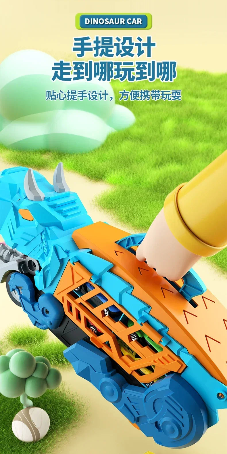 Dinosaur Toys for Kids Boys Ages 3-5, Car Track Set Dinosaur Transport Truck with Diecast Cars that Transform into Dinosaurs