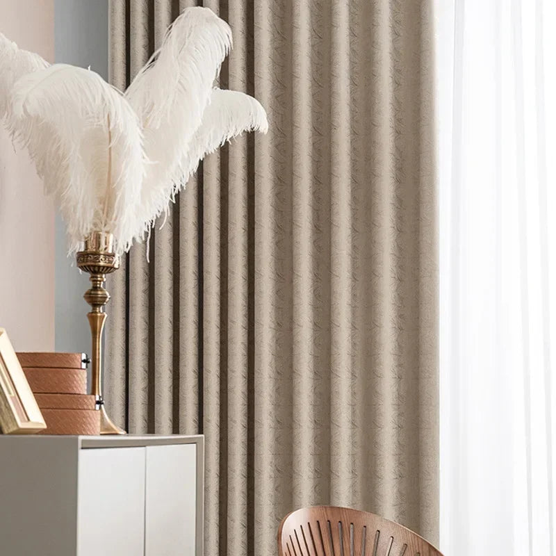 إرسال ستائر لغرفة المعيشة وغرفة الطعام وغرفة النوم وتصميم الإضاءة الفاخرة عالية الدقة من الجاكار المعتم عالي الجودة والحجم المخصص للديكور