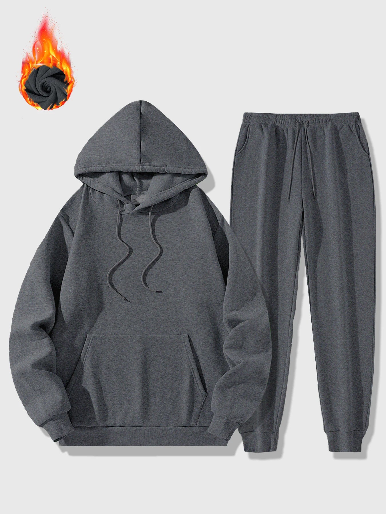 Men's Sports Suit Autumn and Winter Outdoor Sports Hoodie + Pants 2 Sets Fashion Loose Casual Sportswear Pullover and Pant