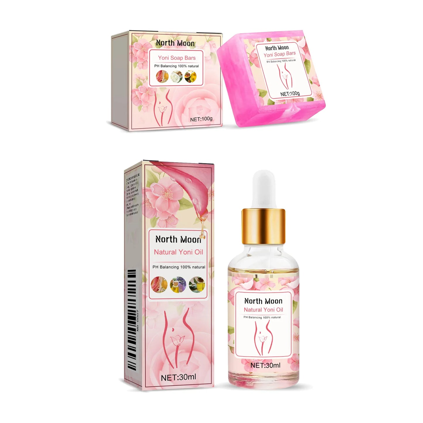 Women Private Parts Care Set Keep Brightening Improve Odor Reduce Dark Stress Release Body Deodorant Soap Vaginal Tightening Gel