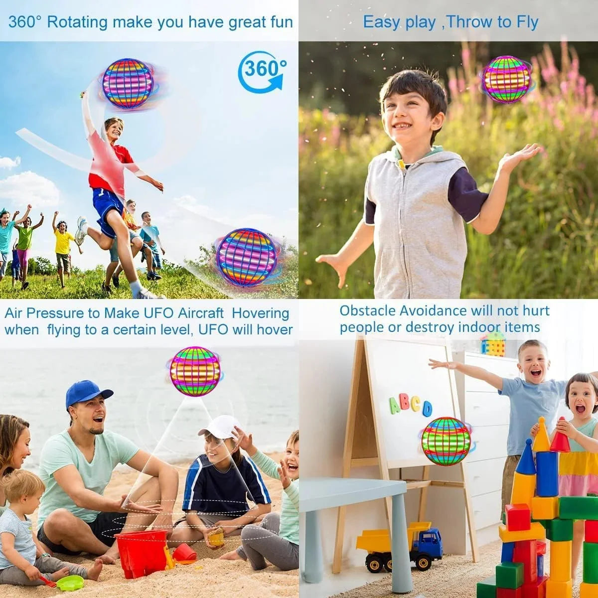 Toys For Kids Luminous Toys Flying Ball Sensing Automatic Rotation Magic Ball Children's Games Outdoor Party Toys Holiday Gifts