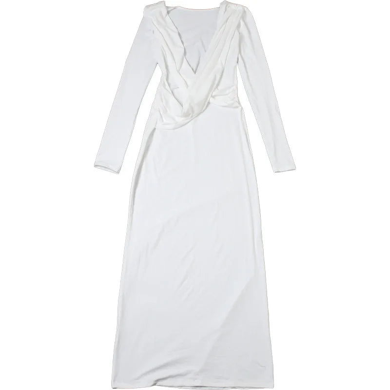 Women's Clothing 2025 Autumn New Style High-end Temperament Sexy Backless Dress Long Skirt Slim Fit Long Sleeved Dress SwiftNest