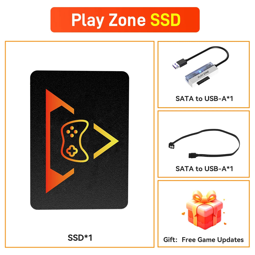PlayZone 1TB Emulator Consoles Portable Retro Game SSD For PS5/PS4/PS3/Xbox/Switch/WII/WIIU Handheld Game HDD With 16000+ Games