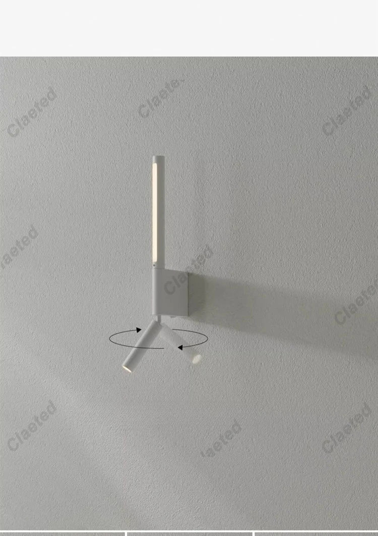 Bedroom Wall Lamp Minimalist Modern Reading Light Homestay Hotel Study Rotating Wall Lamp Adjustable Reading Light With Switch