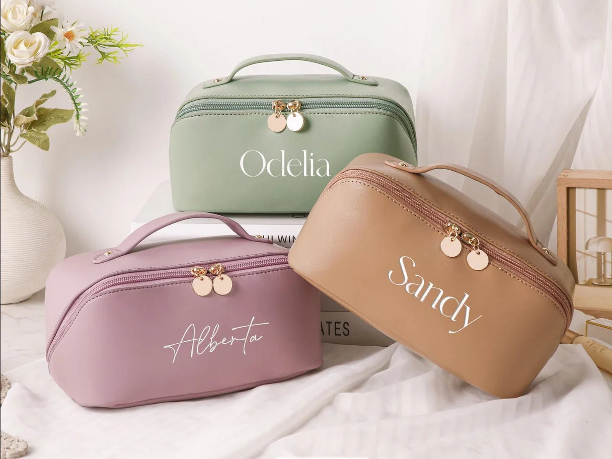حقيبة مكياج مخصصة حقيبة مستحضرات تجميل شخصية لها هدية عيد الحب الفريدة هدايا وصيفات العروس هدية عيد الميلاد حقيبة مكياج للسفر