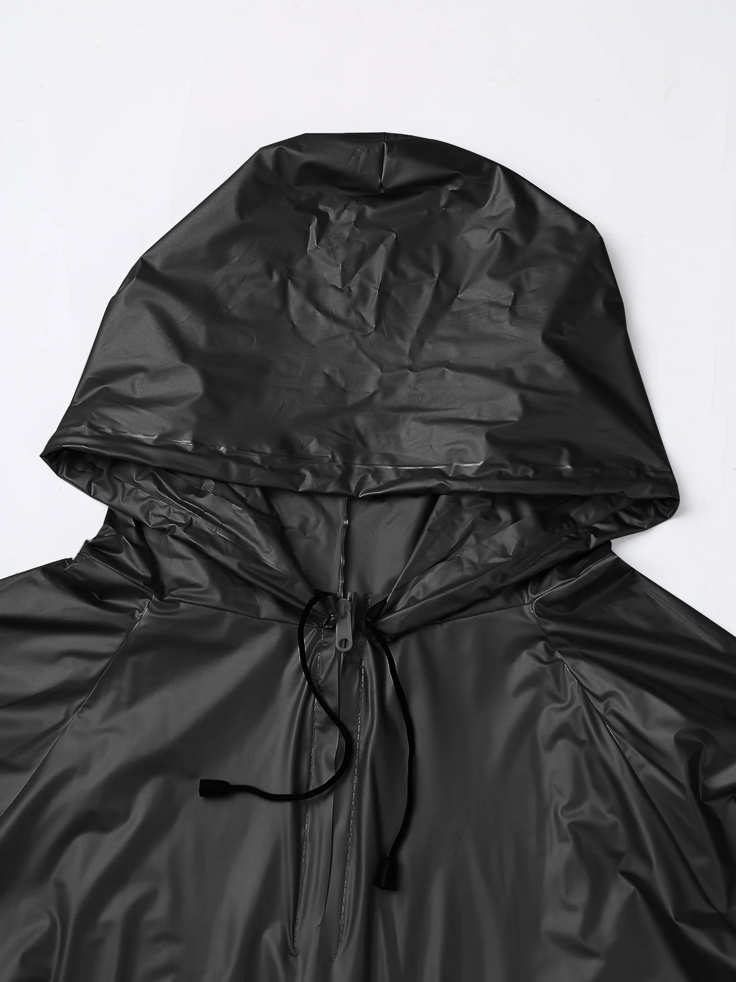 Mens Sports Outfits Sauna Sweat Sets Long Sleeve Hooded Jacket Outerwear and Long Pants PVC Sweating Suit for Gym Workout Yoga