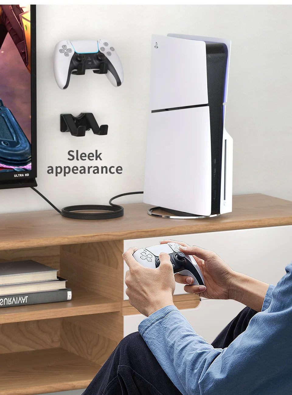 Portable Metal Vertical Stand for PS5 Slim/Pro Digital Disk Version Anti-Slip Base Holder for PS5 Pro Console Accessories SwiftNest