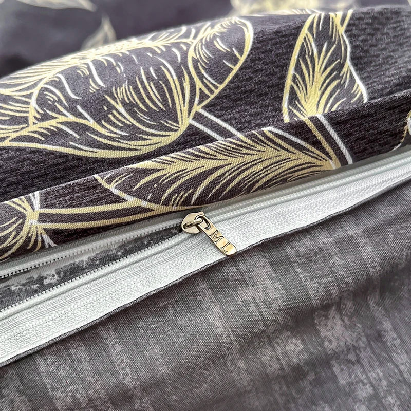 Home Textile Microfiber Bedding Set 4pcs Duvet Cover Set Printed Grey Bed Linens 2025 New Polyester Top Sheet Pillowcase