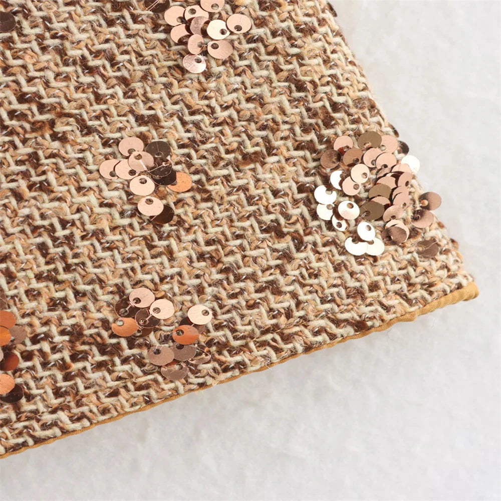 New women's clothing European and American style fashion bead embroidery coarse flower cloth small fragrant style two-piece set SwiftNest