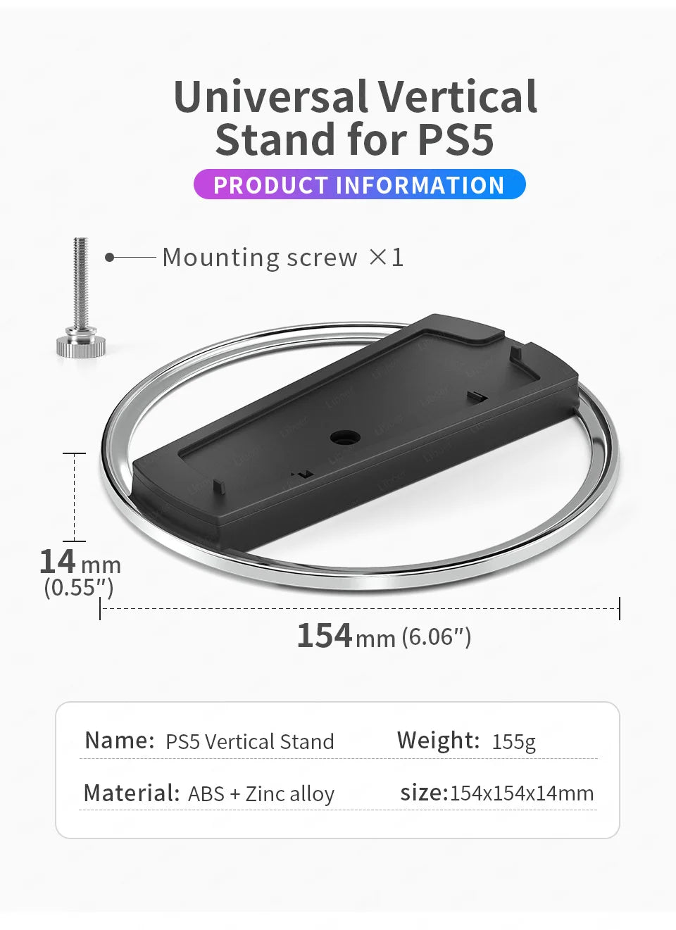Portable Metal Vertical Stand for PS5 Slim/Pro Digital Disk Version Anti-Slip Base Holder for PS5 Pro Console Accessories SwiftNest