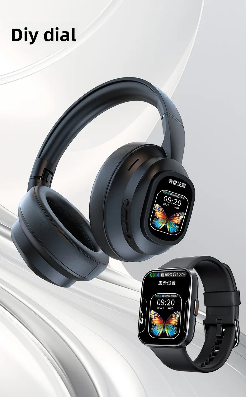 New HYUNDAI X1PRO Wireless Bluetooth 6.0 Headphone,AI Translation Earphones,100+Languages,With Magnetic Touch Control LED Screen