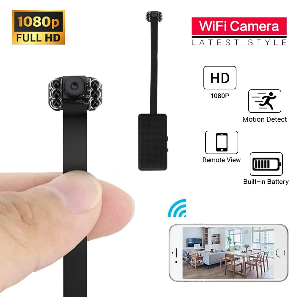 Wifi Camera DIY Portable Mini Camara Wifi 4K Micro Camcorder P2P Wireless Webcam Video Recorder Home Security Nanny Camera