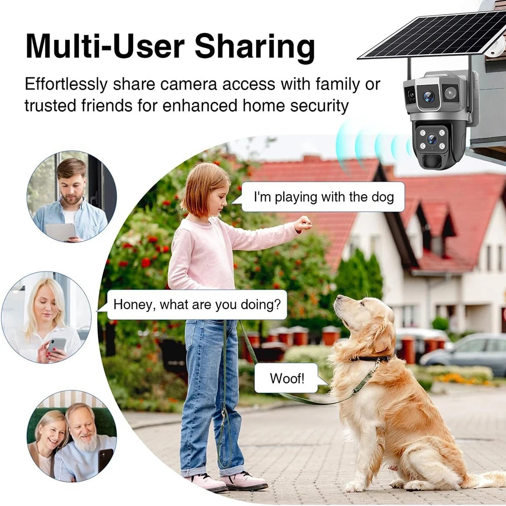 V380pro 12MP 6K WIFI Camera Solar PIR Human Detection Night Vision Waterproof Security Video IP Camara Battery CCTV Monitor