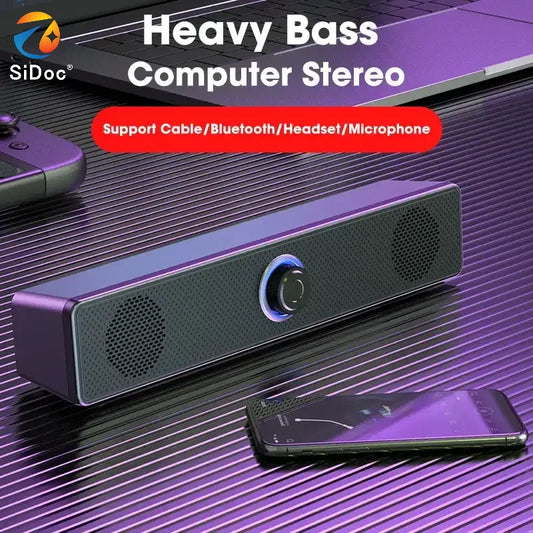 Bluetooth 4D surround speaker, home audio, computer bar speaker, TV subwoofer, wired stereo, strong bass