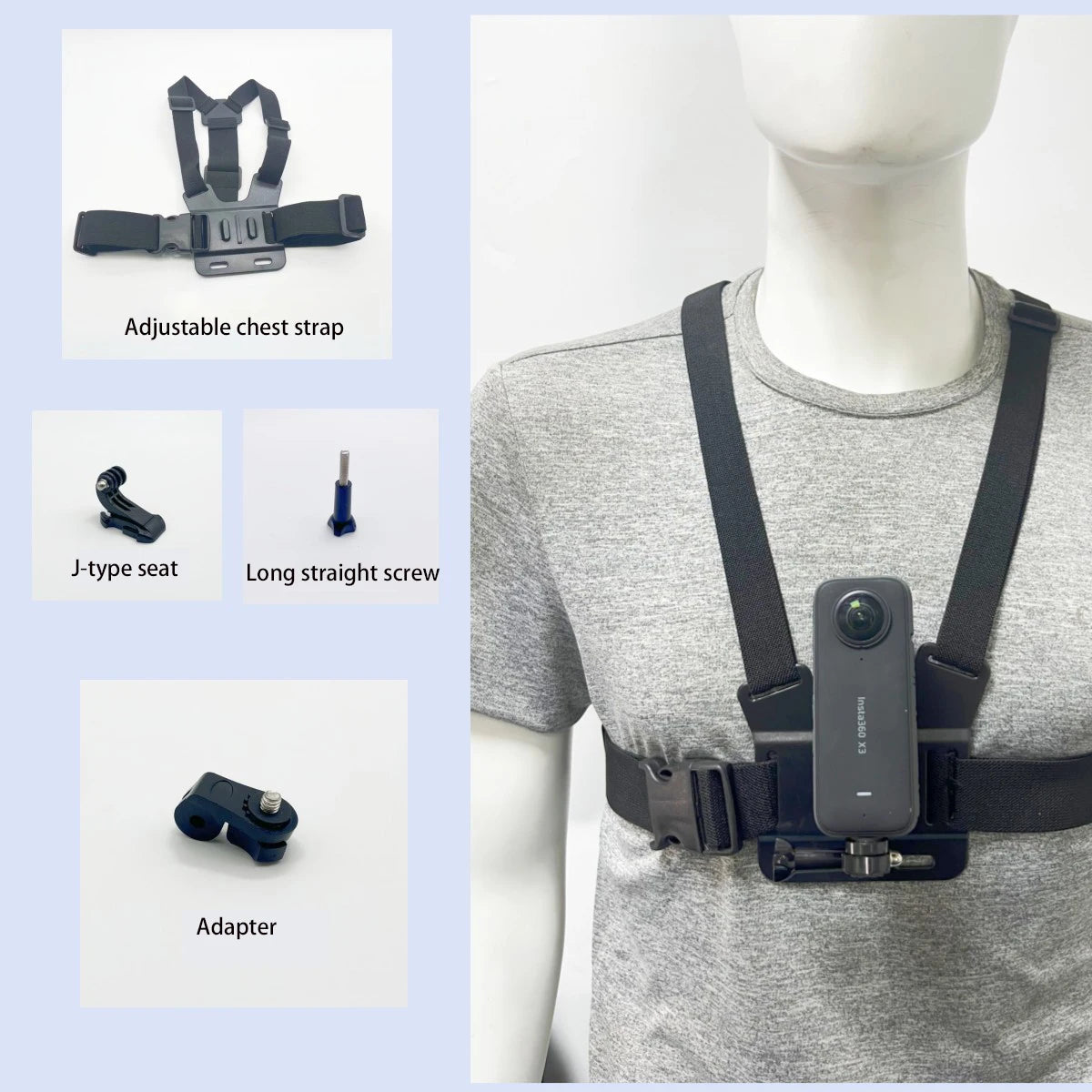 First Person Adjustable Action Camara Chest Strap Record Outdoor Live Mobile Phone Strap Mount for Cycling  Skiing Gopor Holder