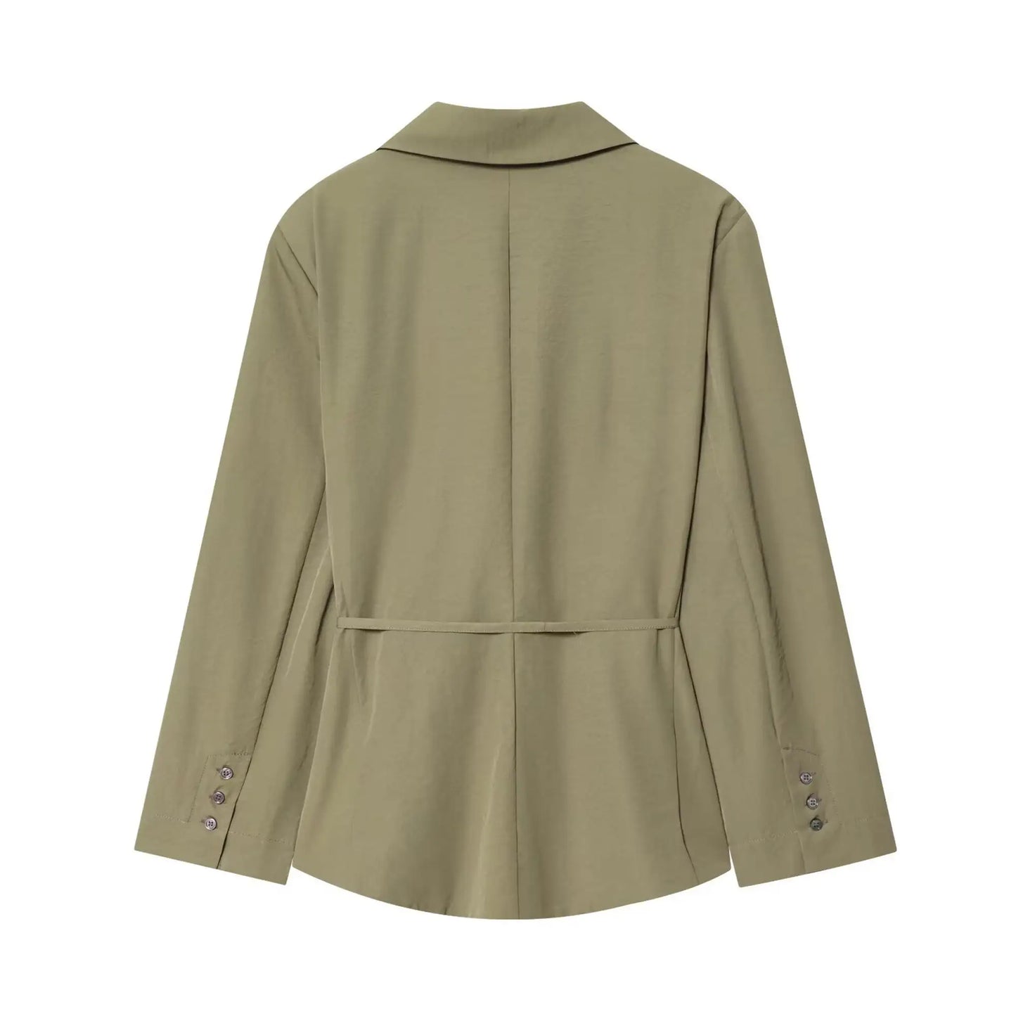 2025 New Women's Fashion Pant Suit V Neck Lace Up Belt Suit Coat High Waist Wide Leg Pants Set Elegant Commuter Office Outfits