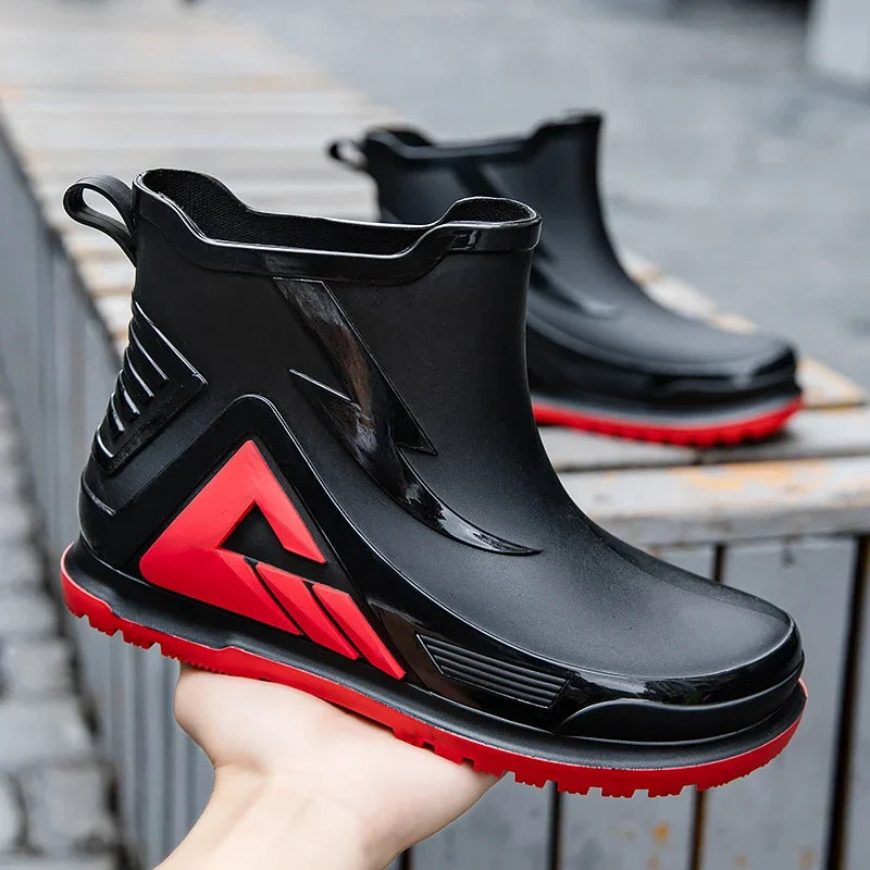 High Rain Boots Water Shoes Couple Chef Shoes Original Men Waterproof Raincoat Man Work Rubber Boots Men's Long Rubber Boot Boat