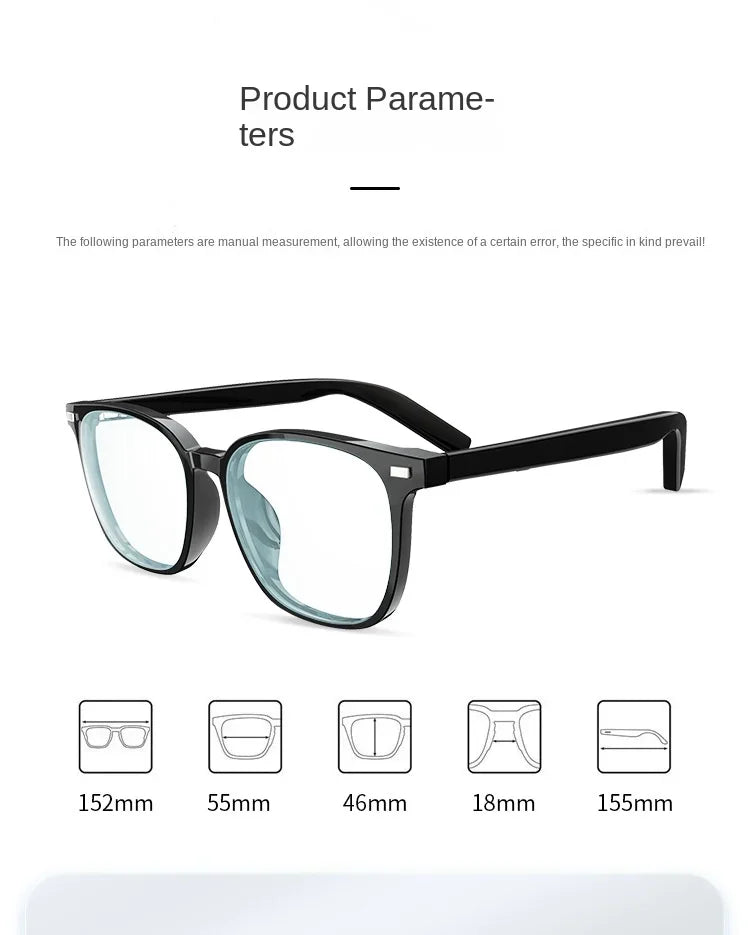 3-in-1 Smart Glasses Open Ear Music Hands-Free Calling Stereo Sound Wearable Headsets Smart Sports Anti-Blue Light Sunglasses