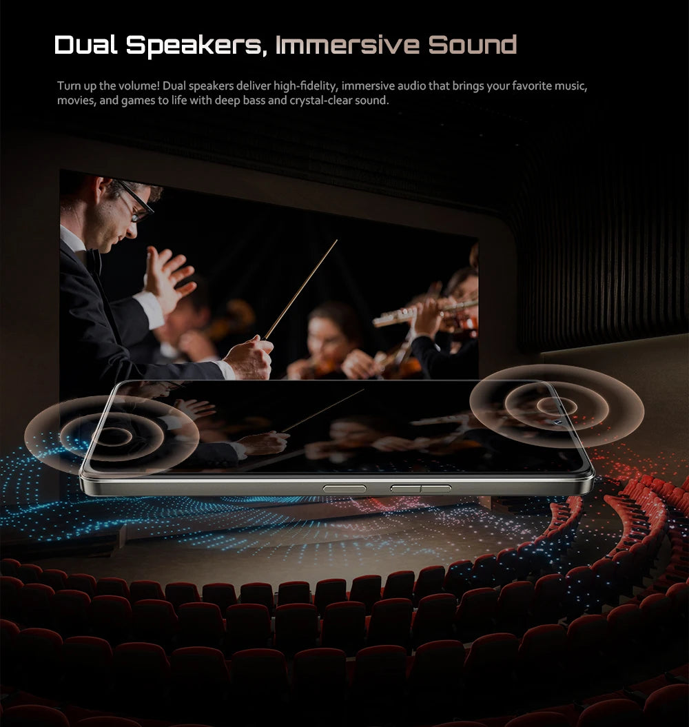 Smartphone Android 15 Cubot P90, 6.88-Inch 120Hz Screen, 24GB RAM+256GB ROM, G100 Octa-core, 2.2GHz, 64MP, 5100mAh,NFC, 4G Phone