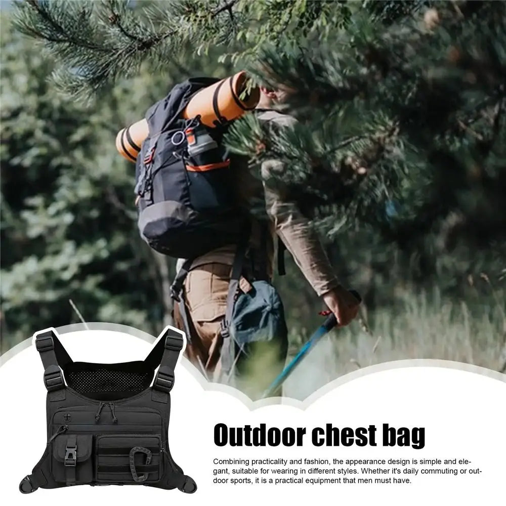 Sports Workouts Anti-Theft Outdoor Chest Bag Adjustable Waterproof Running Vest Pack Fishing Vest Men and Women
