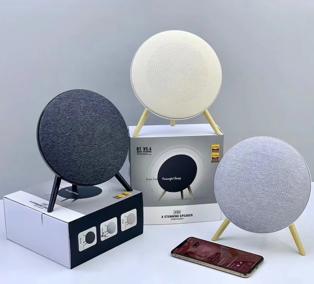 مكبر صوت صغير بتقنية البلوتوث بتصميم UFO BT 5.4 HIFI ستيريو لاسلكي نظام صوت المسرح المنزلي يدعم TWS TF USB AUX FM Play
