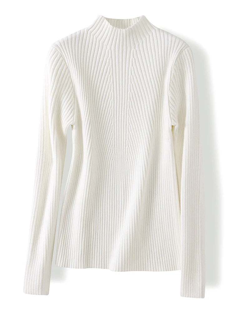 2025 Women Fashion Chic Knitted Tops Autumn Winter Turtleneck Sweater Women Pullovers Long Sleeve Jumper Pull Femme Clothing