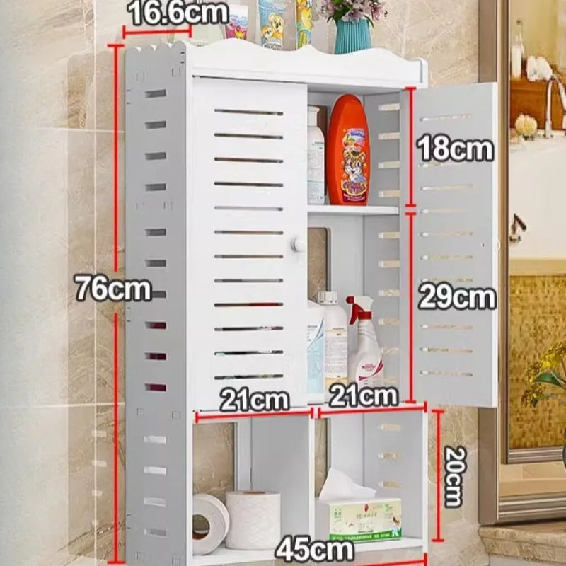 Bathroom Shelving Wood Wall Hanging Storage Rack Cabinet Corner Rack Plastic Elegant Modern Home Furniture Organization Holders