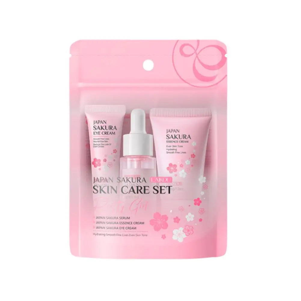 3/4Pcs/Set Sakura Skin Care With Cleanser Toner Eye Cream Facial Cream Sunscreen Beauty Products For Women Travel Skin Care Kit