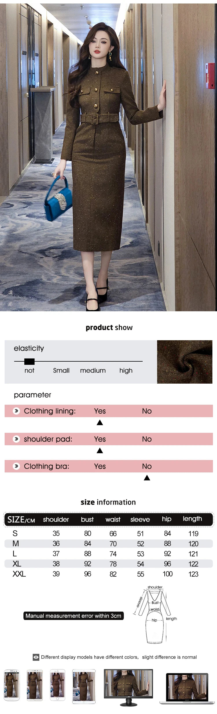 فستان رسمي أنيق للنساء، فستان نسائي احترافي عتيق بحزام صدر واحد، رداء متوسط ​​الطول، فستان حفلات عمل نسائي