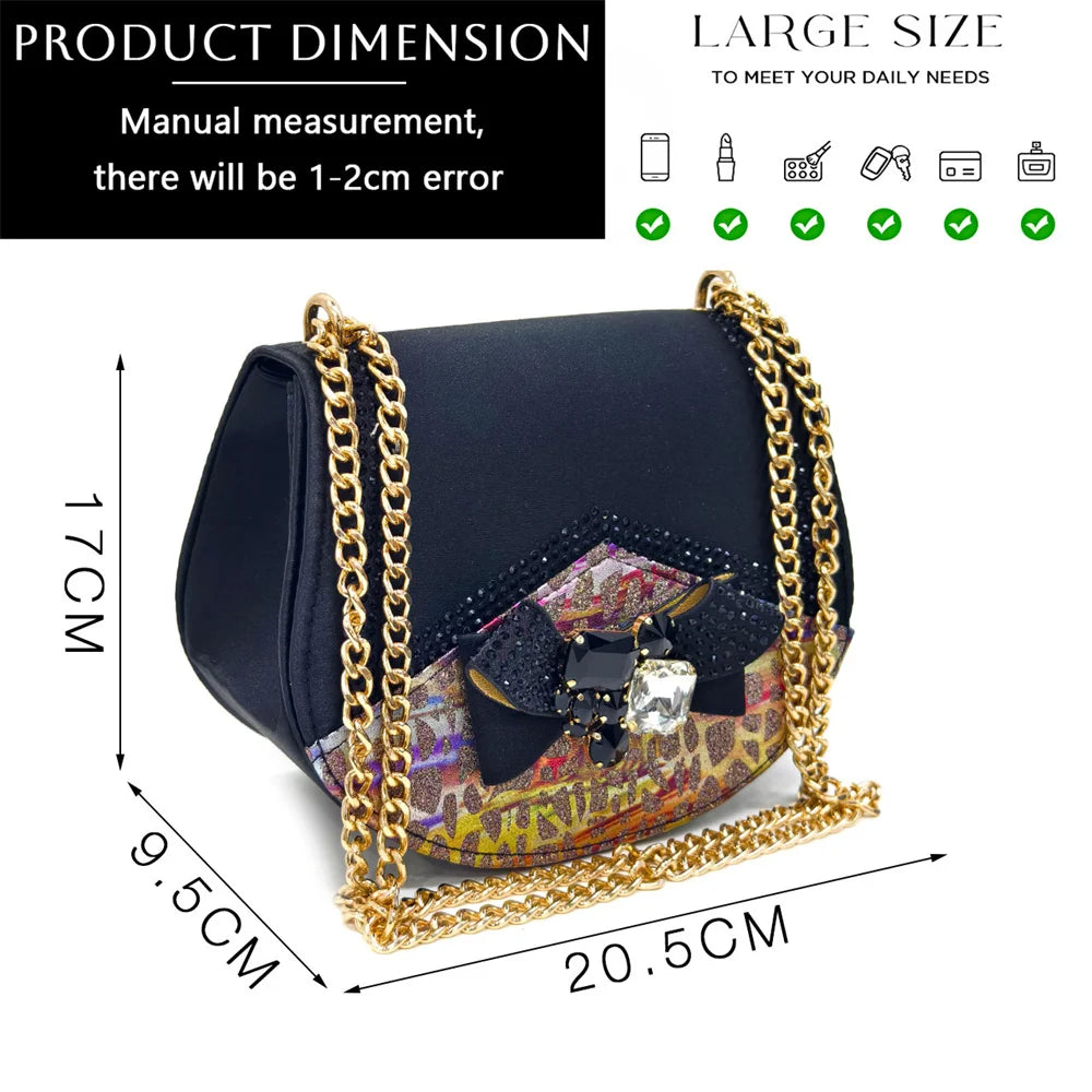 Venus Chan Nigerian Women Heel Party Shoes and Bag Set Royal Blue Colour Rhinestone Handbag Italian Design Wedding INS 2024