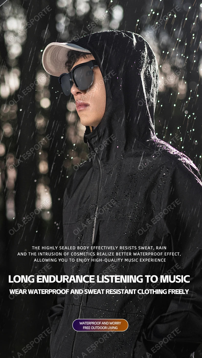 2025 New Smart Glasses Headset 2-in-1 UV Protection Portable Music Sunglasses with Microphone HD Voice Call Smart Sunglasses Men