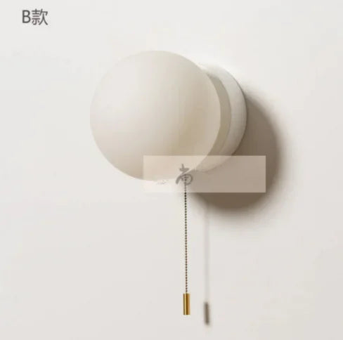 مصباح حائط لغرفة النوم الحديثة، مصباح حائط كروي إبداعي جديد مع مفتاح قابس القدم، مصباح حائط لغرفة المعيشة، فندق، منزل عائلي، ديكور