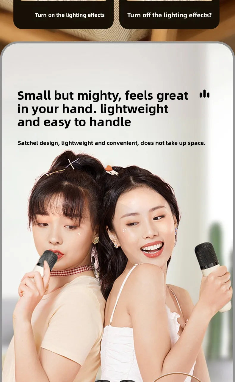 مكبر صوت بلوتوث محمول للمنزل لطيف كاريوكي صغير لاسلكي صوتي مع ميكروفون K Song Family الغناء آلة