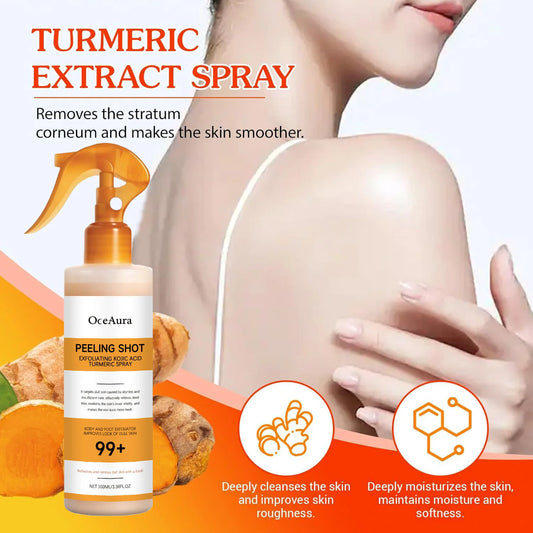Body Keratin Care Kojic Acid Turmeric Spray Gently Exfoliating Peeling Solution Nourishing Hydrating Skin Care All Skin Types