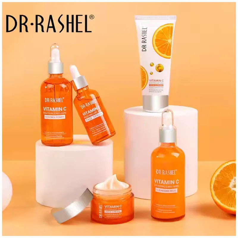 مجموعة العناية بالبشرة من VC، منظف، خلاصة، كريم مرطب، لوشن للبشرة الحساسة، تفتيح لون البشرة