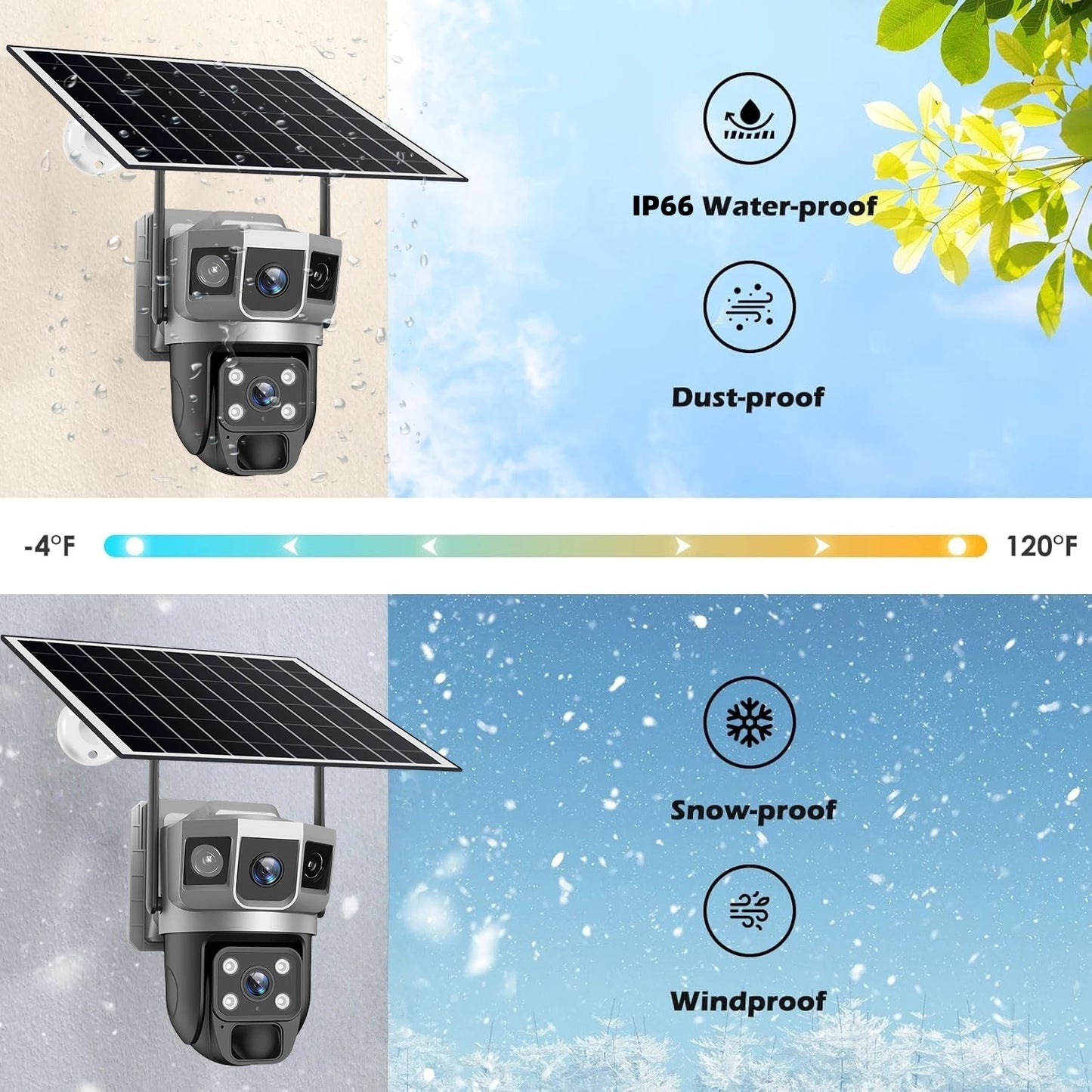 V380pro 12MP 6K WIFI Camera Solar PIR Human Detection Night Vision Waterproof Security Video IP Camara Battery CCTV Monitor