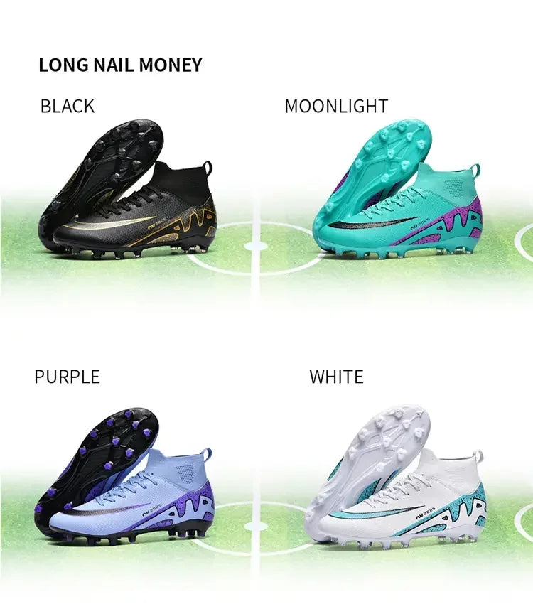 Indoor Competition Football Shoes Outdoor Grass Anti Slip Sports Shoes Light Breathable Casual Shoes Traning Sneakers Teenagers